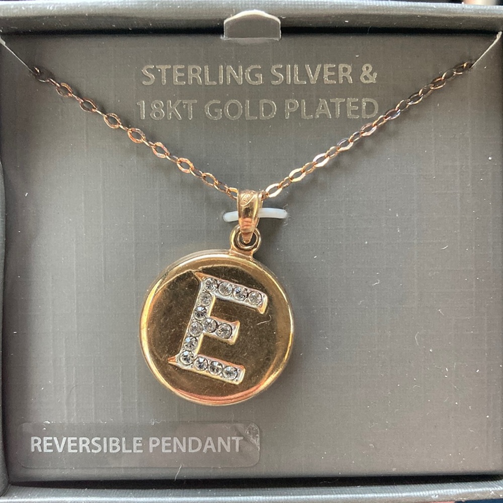 Sterling silver & 18 KT Gold Plated necklace average size